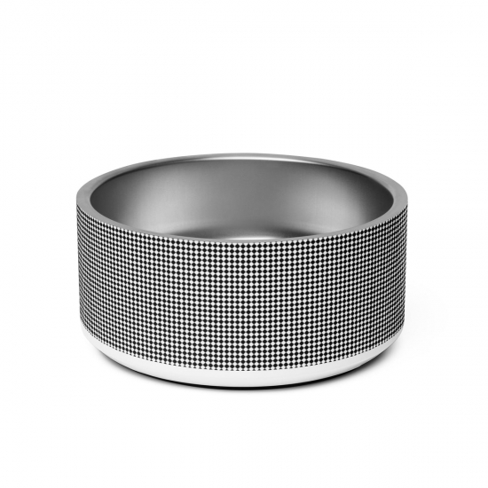 Checkered Pattern Stainless Steel Pet Bowl